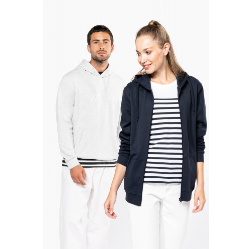 Sudadera reciclada con capucha y cremallera unisex