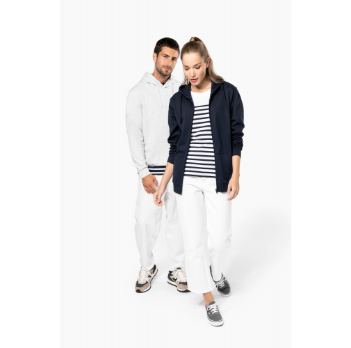 Sudadera reciclada con capucha y cremallera unisex