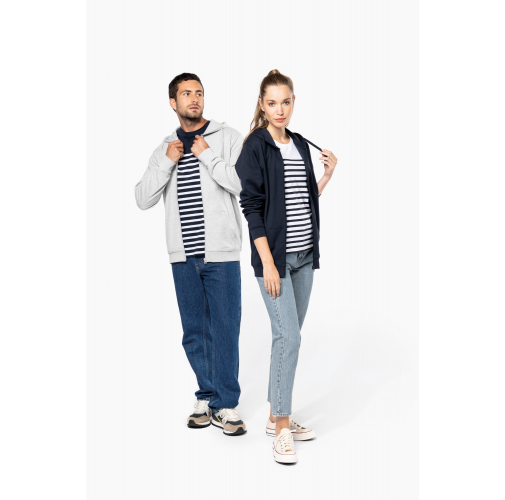 Sudadera reciclada con capucha y cremallera unisex