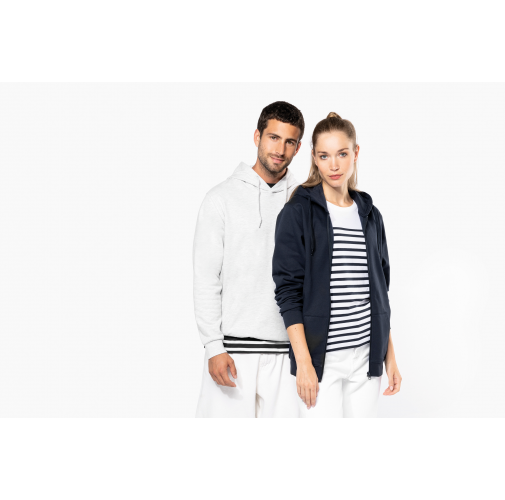 Sudadera reciclada con capucha y cremallera unisex