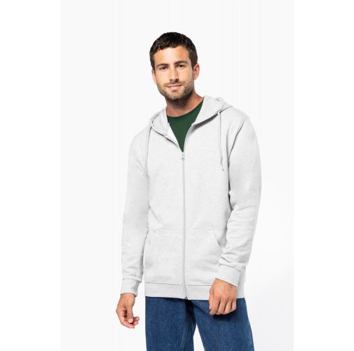 Sudadera reciclada con capucha y cremallera unisex