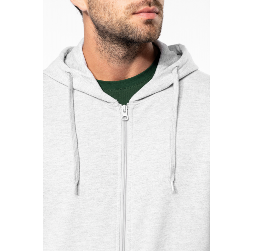Sudadera reciclada con capucha y cremallera unisex