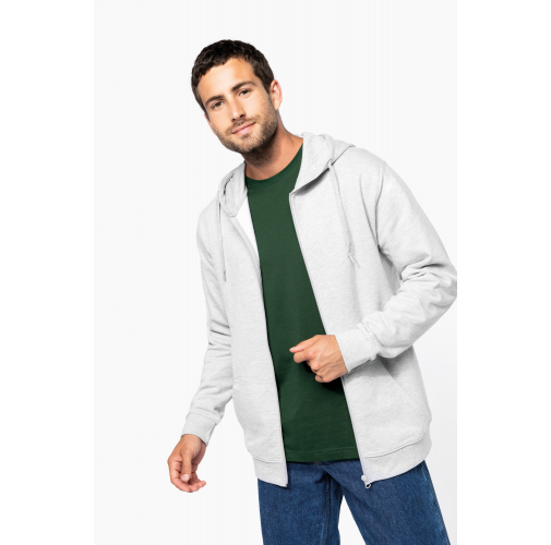 Sudadera reciclada con capucha y cremallera unisex