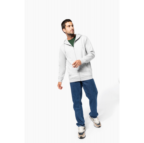 Sudadera reciclada con capucha y cremallera unisex