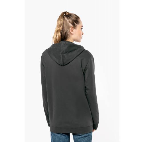 Sudadera reciclada con capucha y cremallera unisex
