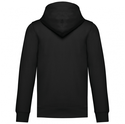 black Sudadera reciclada con capucha y cremallera unisex