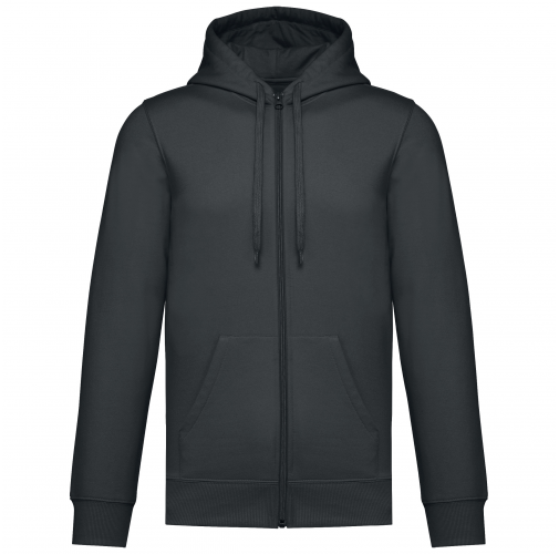 dark grey Sudadera reciclada con capucha y cremallera unisex