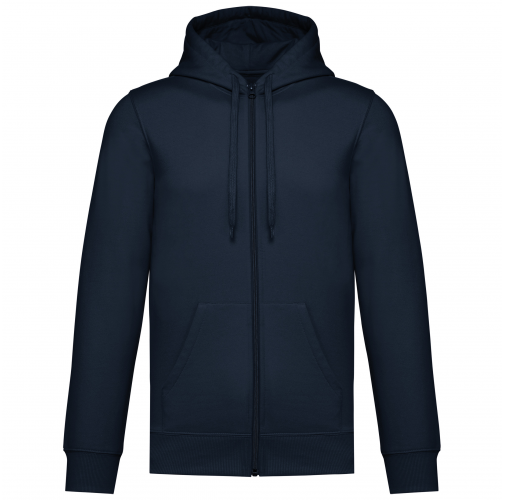 navy Sudadera reciclada con capucha y cremallera unisex