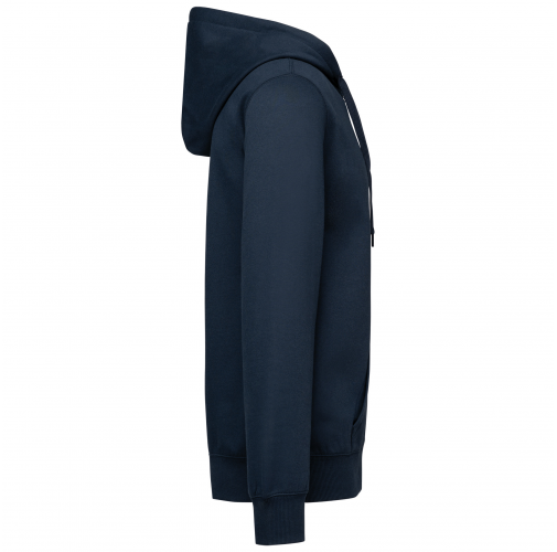 navy Sudadera reciclada con capucha y cremallera unisex