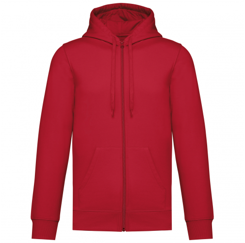red Sudadera reciclada con capucha y cremallera unisex