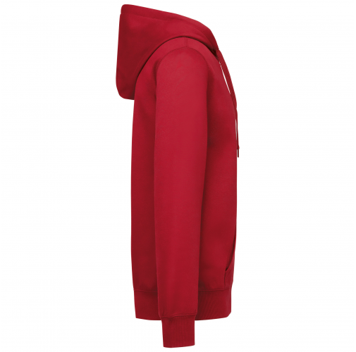 red Sudadera reciclada con capucha y cremallera unisex