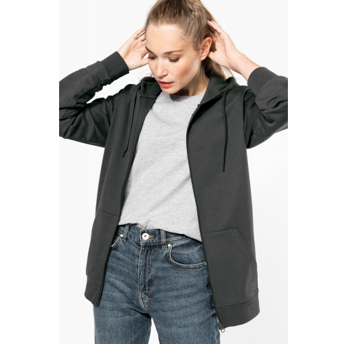 Sudadera reciclada con capucha y cremallera unisex