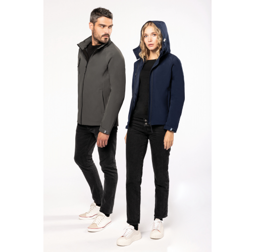 Chaqueta softshell con capucha extraíble hombre
