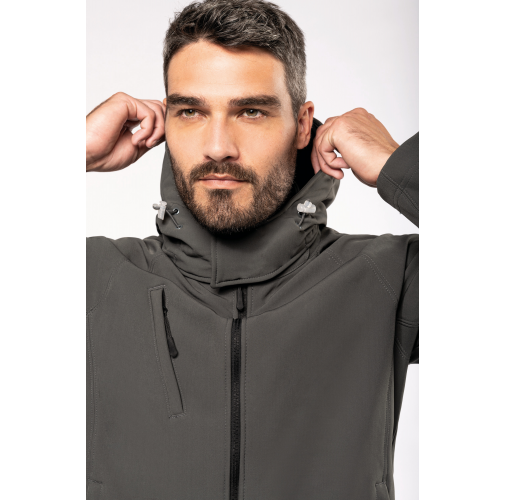 Chaqueta softshell con capucha extraíble hombre