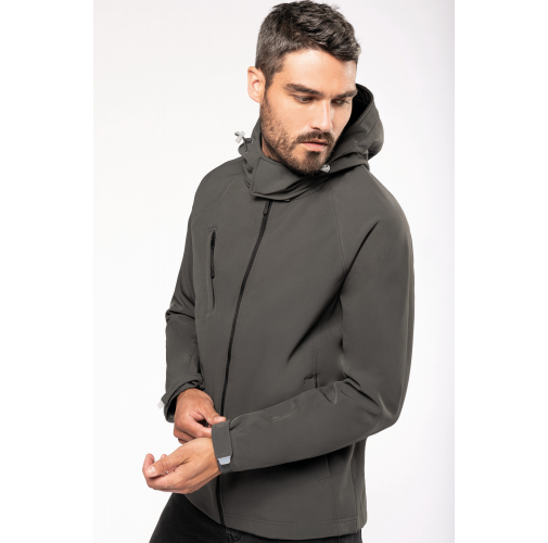 Chaqueta softshell con capucha extraíble hombre