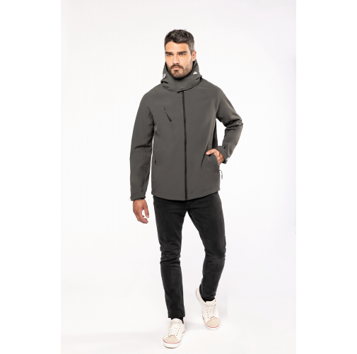 Chaqueta softshell con capucha extraíble hombre
