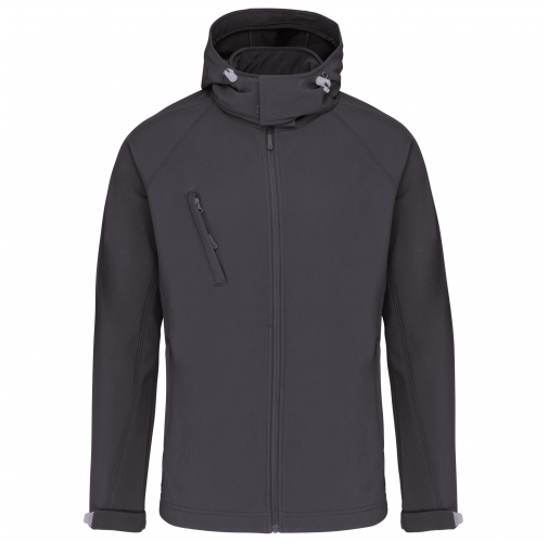 Chaqueta softshell con capucha extraíble hombre
