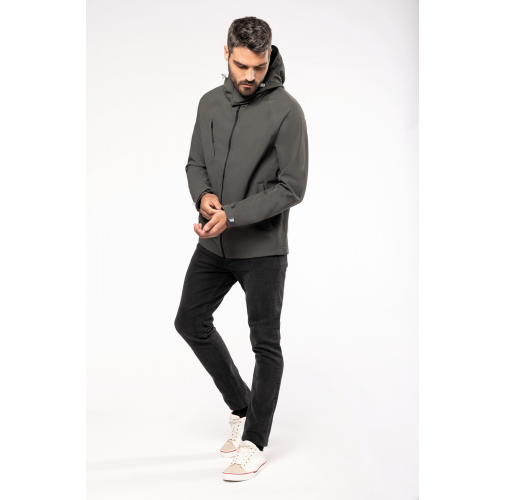 Chaqueta softshell con capucha extraíble hombre