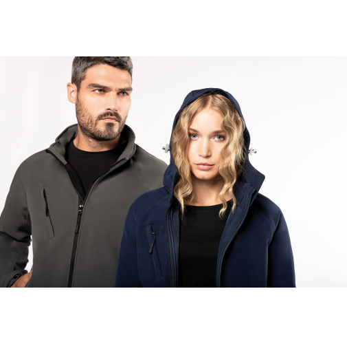 Chaqueta softshell con capucha extraíble hombre