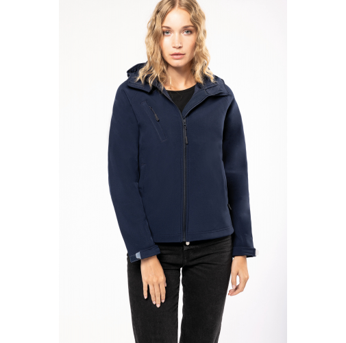 Chaqueta softshell con capucha extraíble mujer