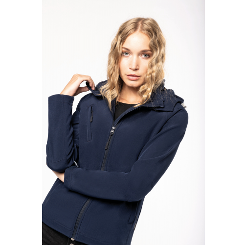 Chaqueta softshell con capucha extraíble mujer