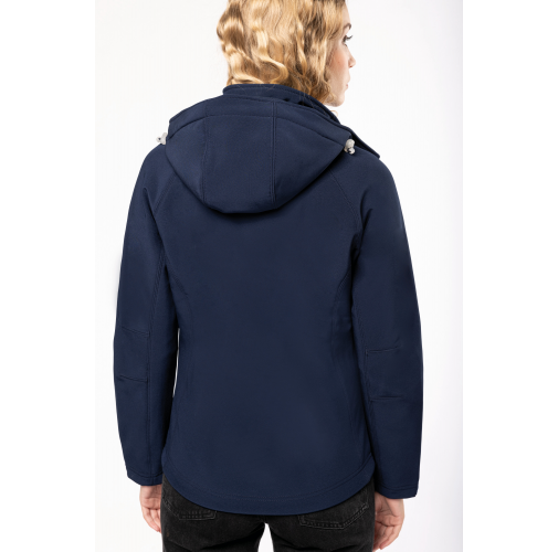 Chaqueta softshell con capucha extraíble mujer