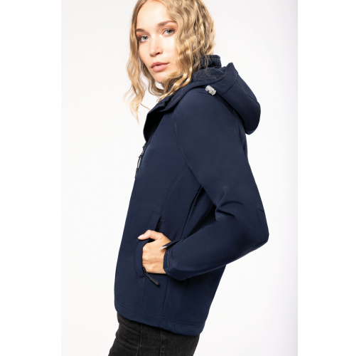 Chaqueta softshell con capucha extraíble mujer
