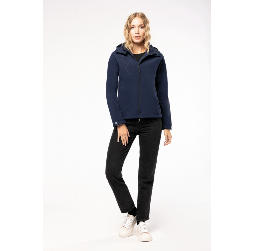 Chaqueta softshell con capucha extraíble mujer