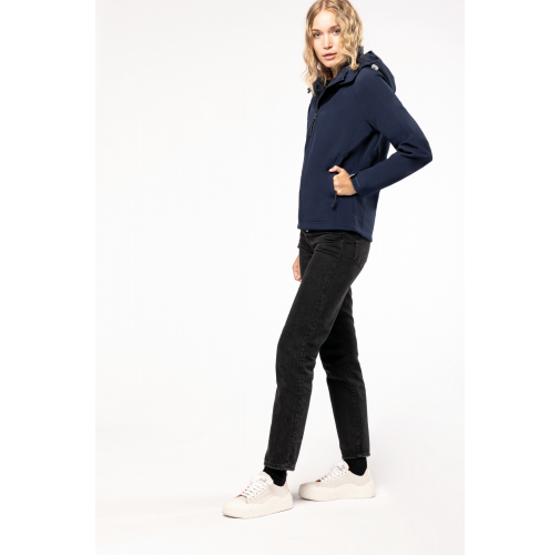 Chaqueta softshell con capucha extraíble mujer