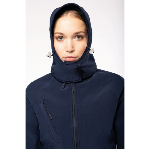 Chaqueta softshell con capucha extraíble mujer