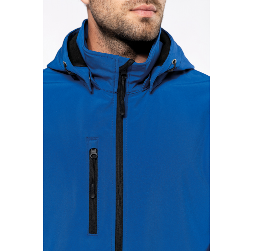 Chaquetas softshell 3 capas con capucha y mangas extraíbles unisex