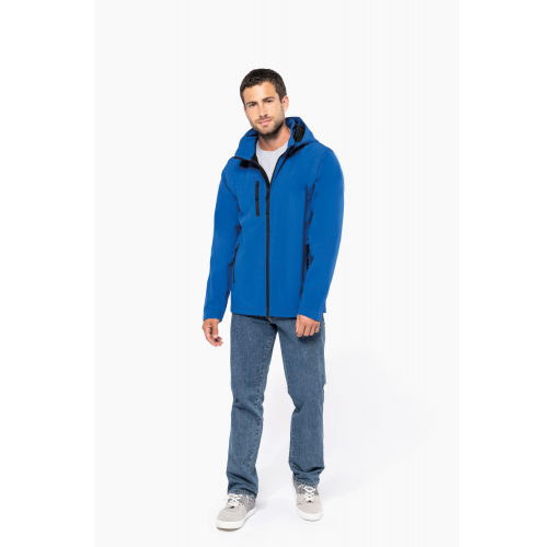 Chaquetas softshell 3 capas con capucha y mangas extraíbles unisex