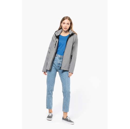 Chaquetas softshell 3 capas con capucha y mangas extraíbles unisex