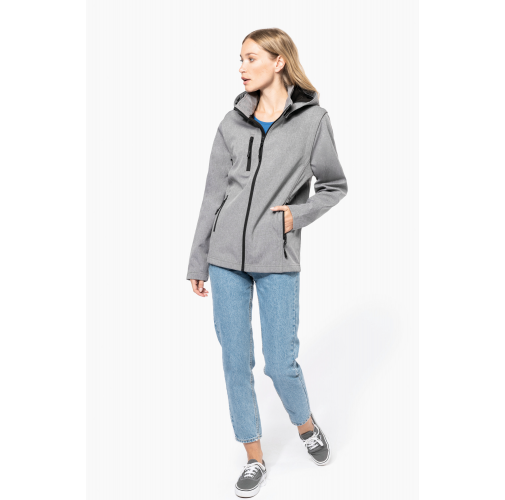 Chaquetas softshell 3 capas con capucha y mangas extraíbles unisex