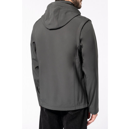 Chaquetas softshell 3 capas con capucha y mangas extraíbles unisex