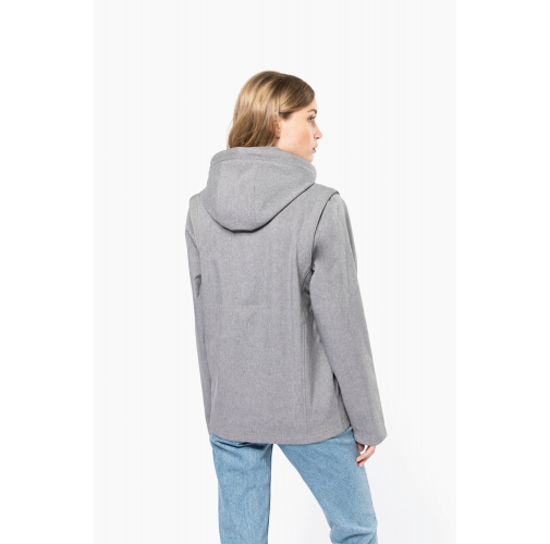 Chaquetas softshell 3 capas con capucha y mangas extraíbles unisex