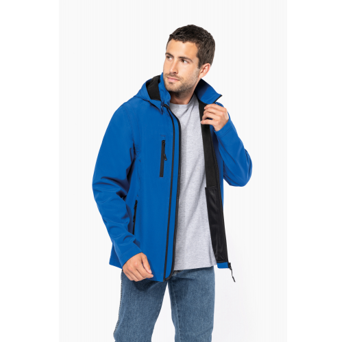 Chaquetas softshell 3 capas con capucha y mangas extraíbles unisex
