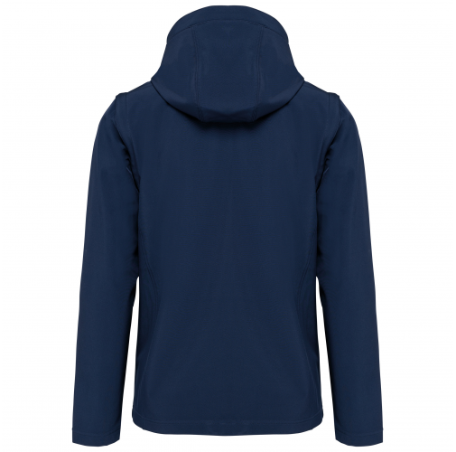 navy Chaquetas softshell 3 capas con capucha y mangas extraíbles unisex