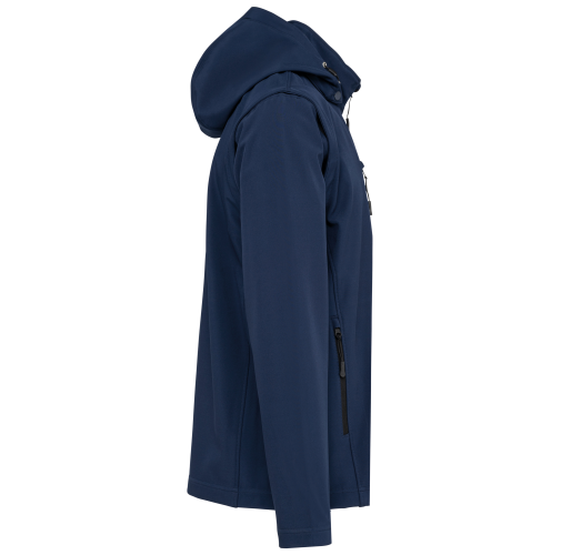 navy Chaquetas softshell 3 capas con capucha y mangas extraíbles unisex