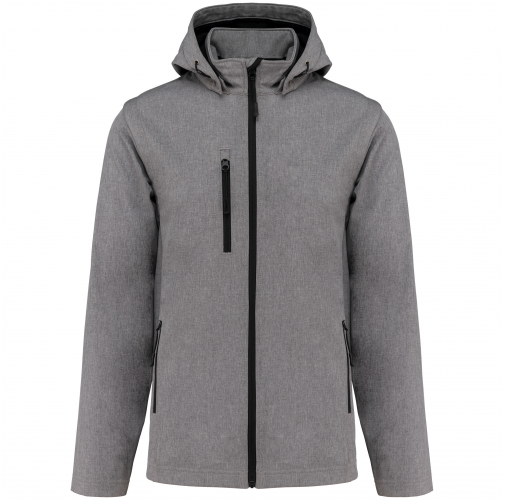 marl grey Chaquetas softshell 3 capas con capucha y mangas extraíbles unisex