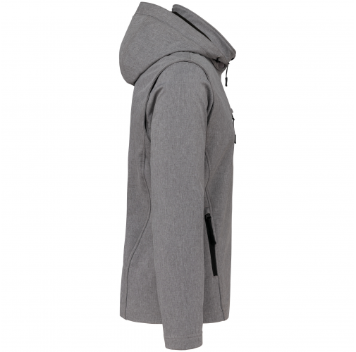 marl grey Chaquetas softshell 3 capas con capucha y mangas extraíbles unisex