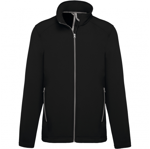 black Chaqueta softshell 2 capas hombre