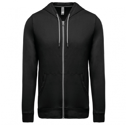 black Sudadera ligera algodón con capucha