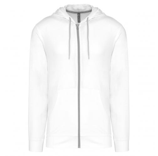 white Sudadera ligera algodón con capucha