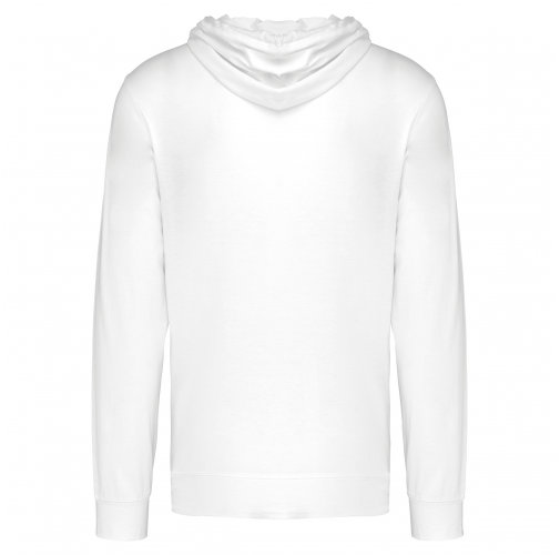 white Sudadera ligera algodón con capucha