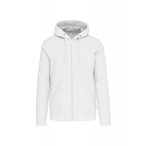 white Sudadera capucha y cremallera