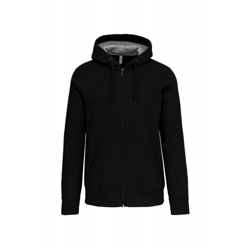black Sudadera capucha y cremallera