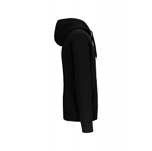 black Sudadera capucha y cremallera