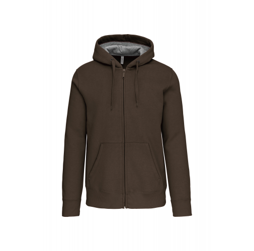 dark khaki Sudadera capucha y cremallera