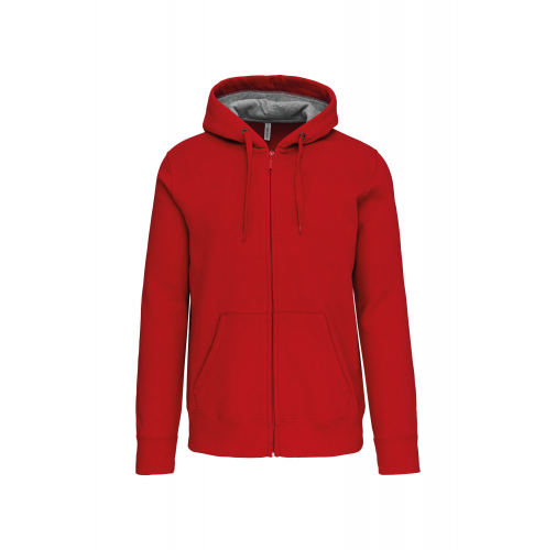 red Sudadera capucha y cremallera